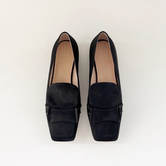 Fendi Freedom Loafer Black Suede Zucca FF Square Toe Flat EU 37 US 7 Classic - Picture 2 of 10